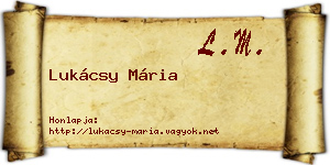 Lukácsy Mária névjegykártya