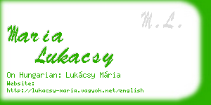 maria lukacsy business card